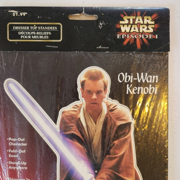 Vintage Star Wars Episode One ObiWan Kenobi Sealed NOS Dresser Standee Cardboard - Picture 3 of 7